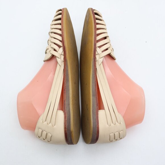 Nisolo Shoes Women's Size 8 Ivory Leather Huarache Sandals Closed Toe - Picture 6 of 9